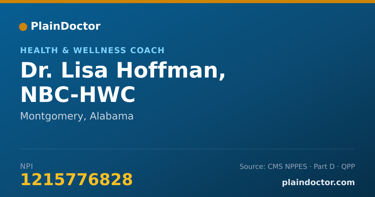 Shareable card for Lisa Hoffman, NBC-HWC - Health & Wellness Coach, Montgomery, AL