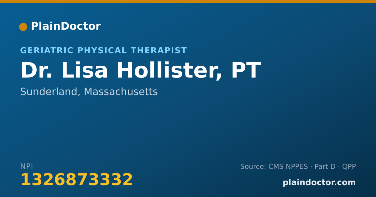 Shareable card for Lisa Hollister, PT - Geriatric Physical Therapist, Sunderland, MA