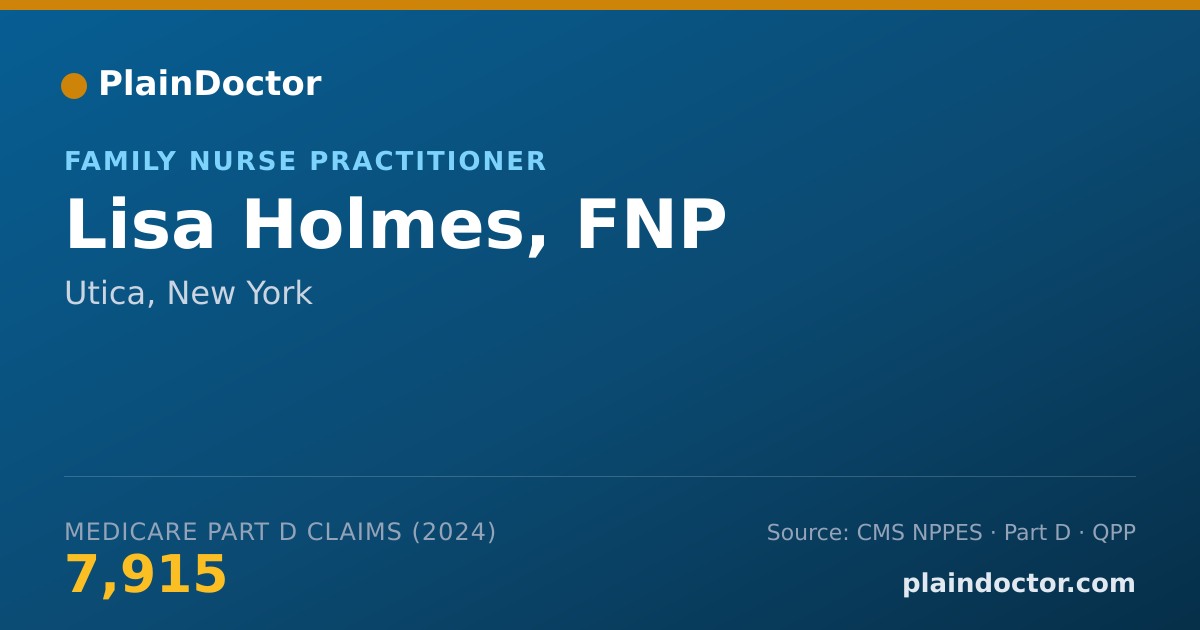 Shareable card for Lisa Holmes, FNP - Family Nurse Practitioner, Utica, NY