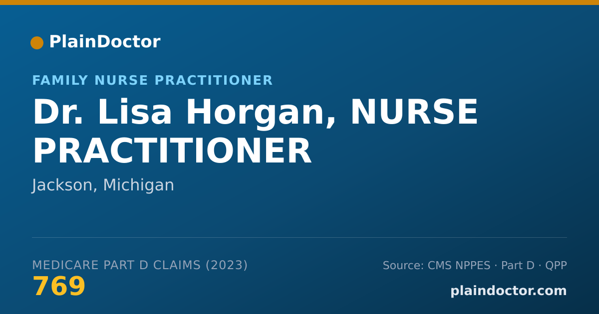 Shareable card for Lisa Horgan, NURSE PRACTITIONER - Family Nurse Practitioner, Jackson, MI