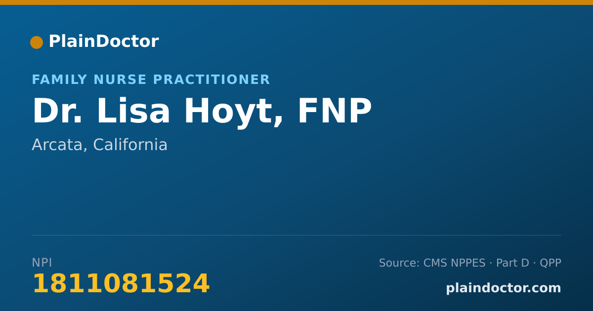 Shareable card for Lisa Hoyt, FNP - Family Nurse Practitioner, Arcata, CA