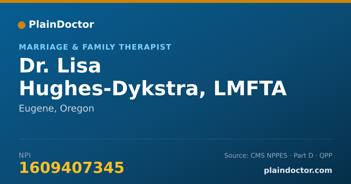 Shareable card for Lisa Hughes-Dykstra, LMFTA - Marriage & Family Therapist, Eugene, OR
