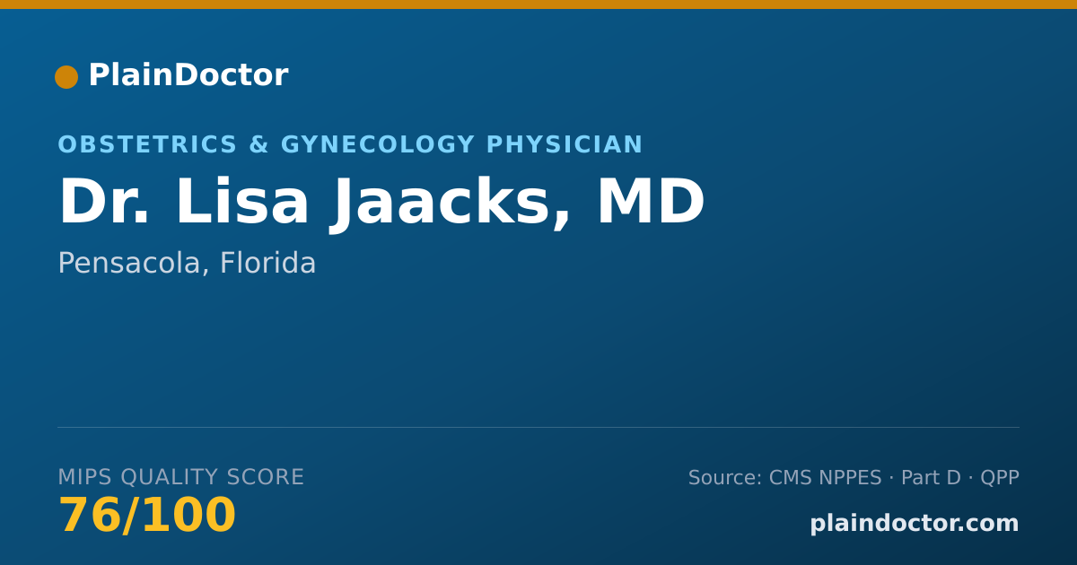 Shareable card for Lisa Jaacks, MD - Obstetrics & Gynecology Physician, Pensacola, FL