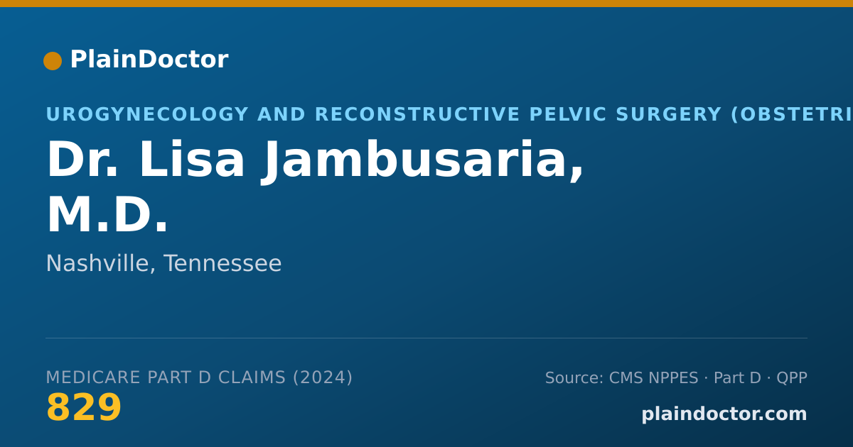 Shareable card for Lisa Jambusaria, M.D. - Urogynecology and Reconstructive Pelvic Surgery (Obstetrics & Gynecology) Physician, Nashville, TN
