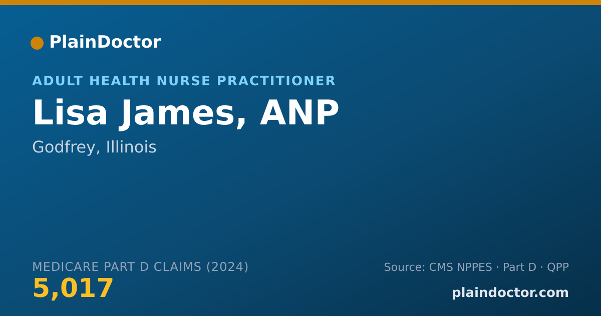Shareable card for Lisa James, ANP - Adult Health Nurse Practitioner, Godfrey, IL