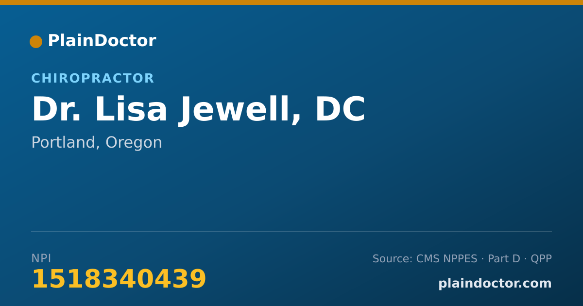 Shareable card for Lisa Jewell, DC - Chiropractor, Portland, OR
