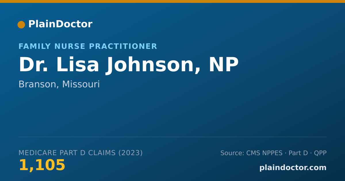 Shareable card for Lisa Johnson, NP - Family Nurse Practitioner, Branson, MO