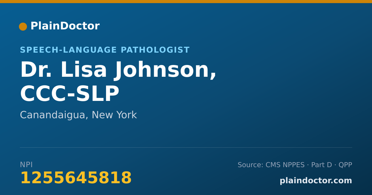 Shareable card for Lisa Johnson, CCC-SLP - Speech-Language Pathologist, Canandaigua, NY