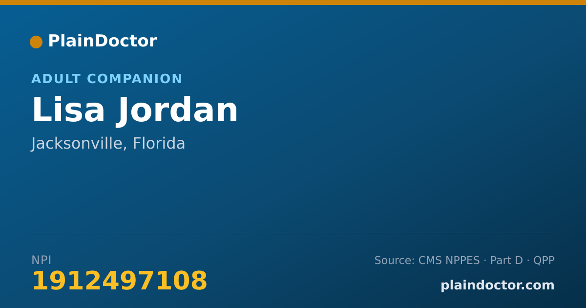 Shareable card for Lisa Jordan - Adult Companion, Jacksonville, FL