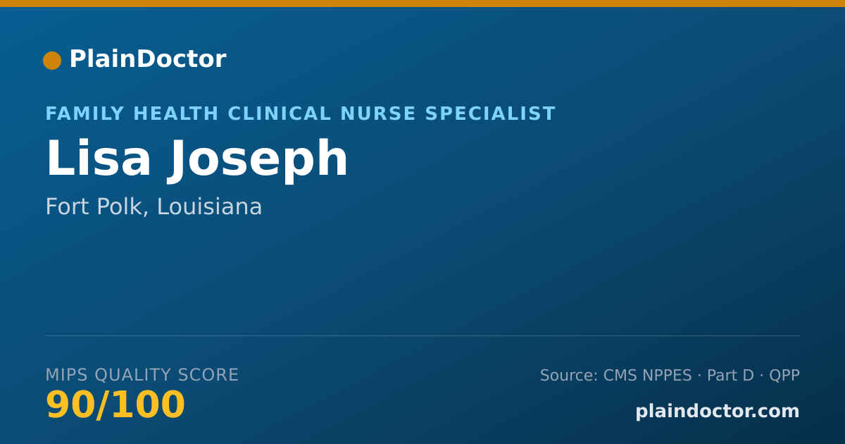 Shareable card for Lisa Joseph - Registered Nurse, Fort Polk, LA