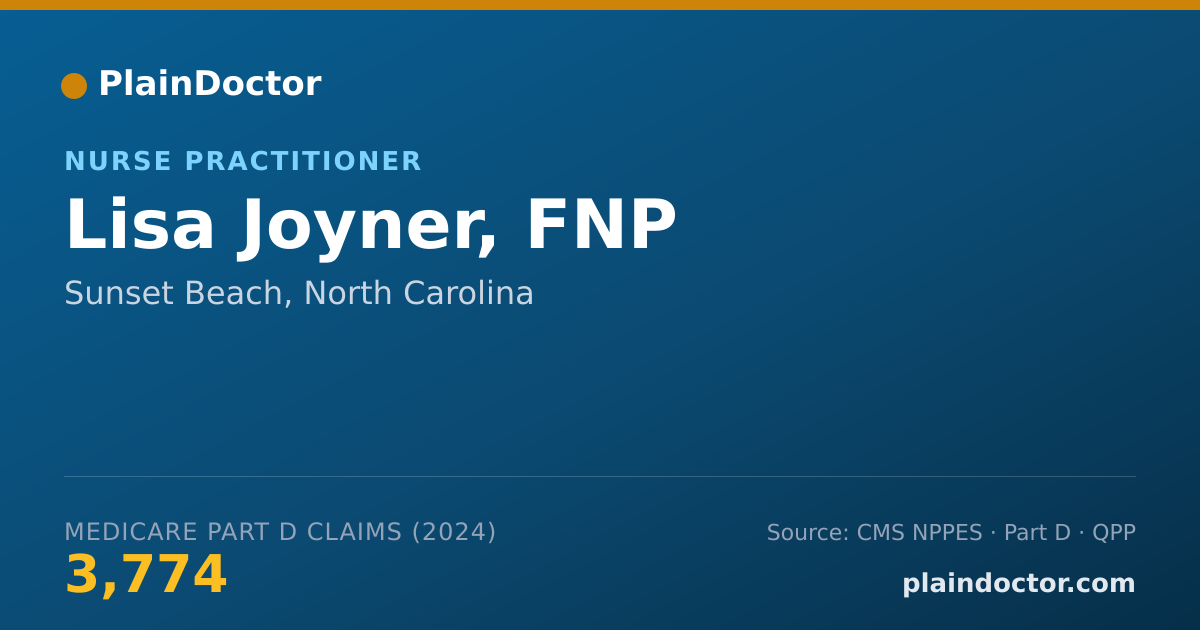 Shareable card for Lisa Joyner, FNP - Nurse Practitioner, Sunset Beach, NC