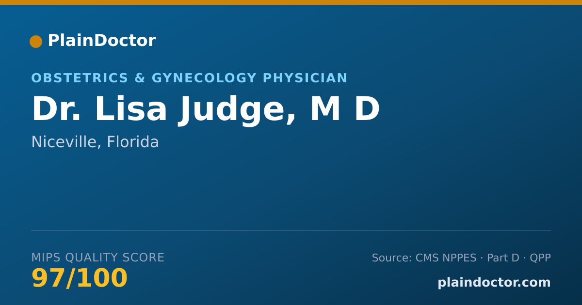 Shareable card for Lisa Judge, M D - Obstetrics & Gynecology Physician, Niceville, FL
