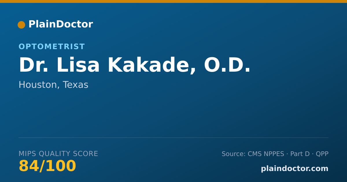 Shareable card for Lisa Kakade, O.D. - Optometrist, Houston, TX