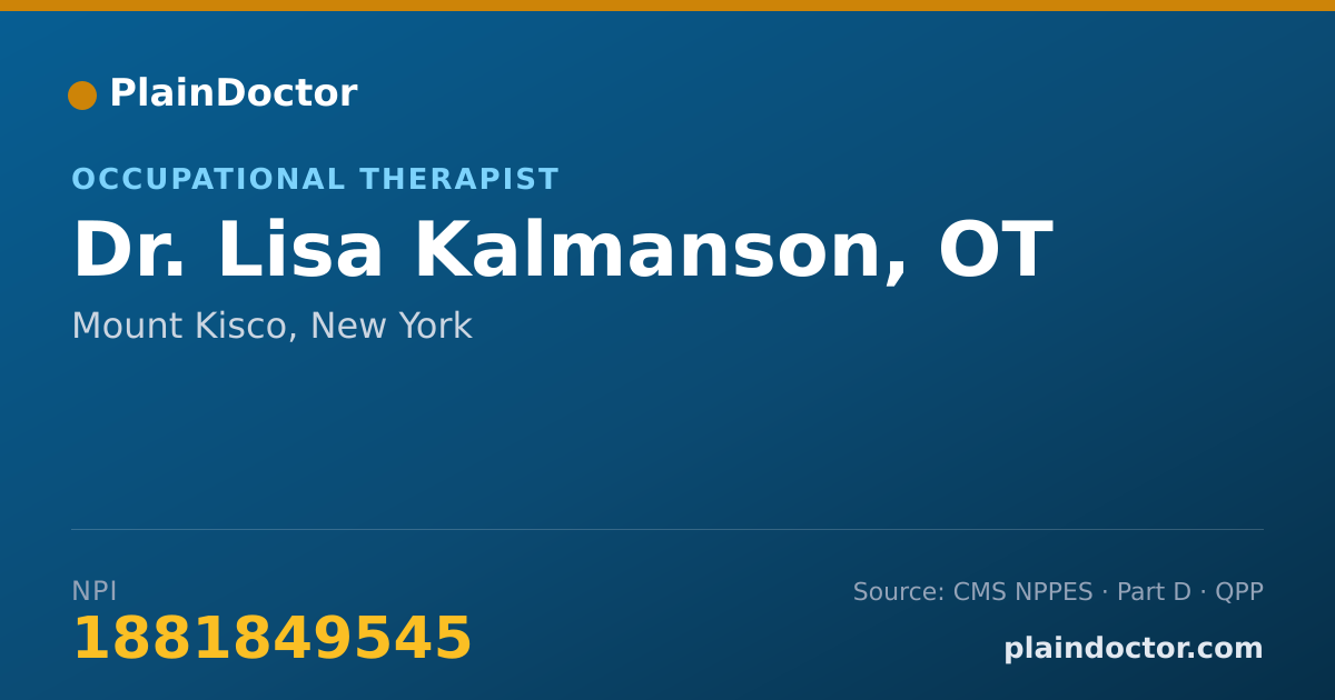 Shareable card for Lisa Kalmanson, OT - Occupational Therapist, Mount Kisco, NY