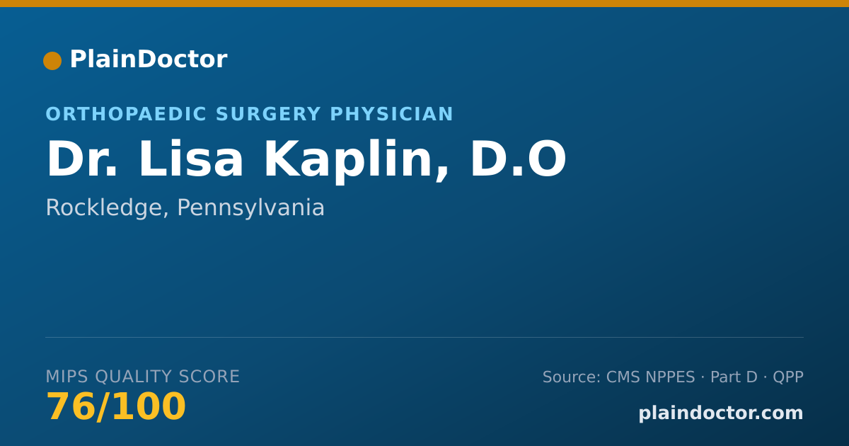 Shareable card for Lisa Kaplin, D.O - Orthopaedic Surgery Physician, Rockledge, PA