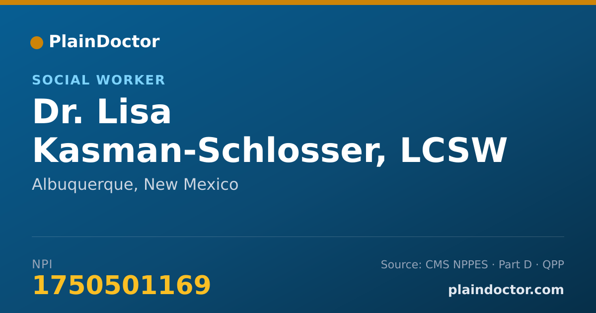 Shareable card for Lisa Kasman-Schlosser, LCSW - Social Worker, Albuquerque, NM