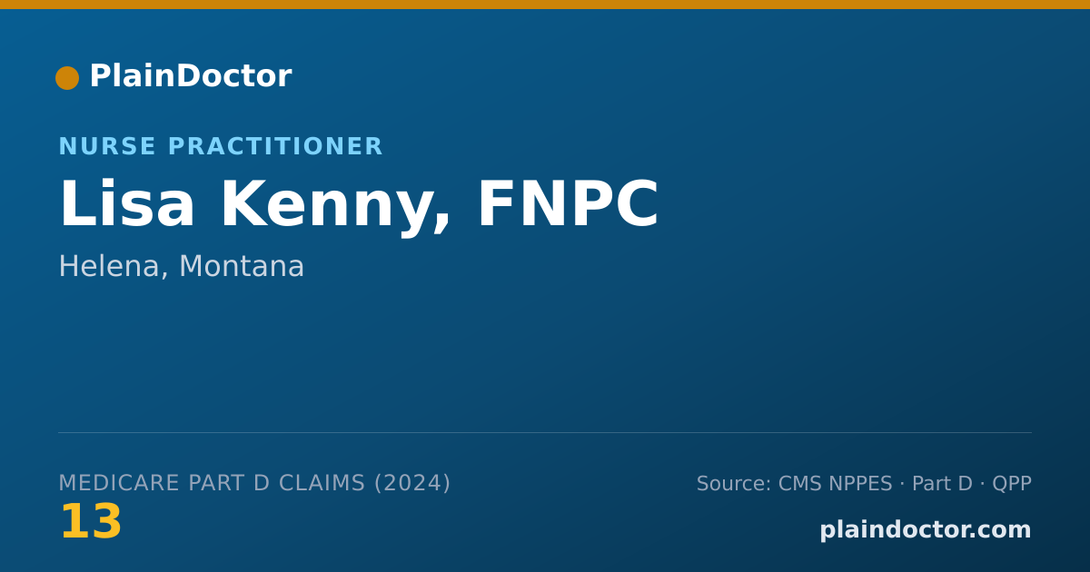 Shareable card for Lisa Kenny, FNPC - Nurse Practitioner, Helena, MT