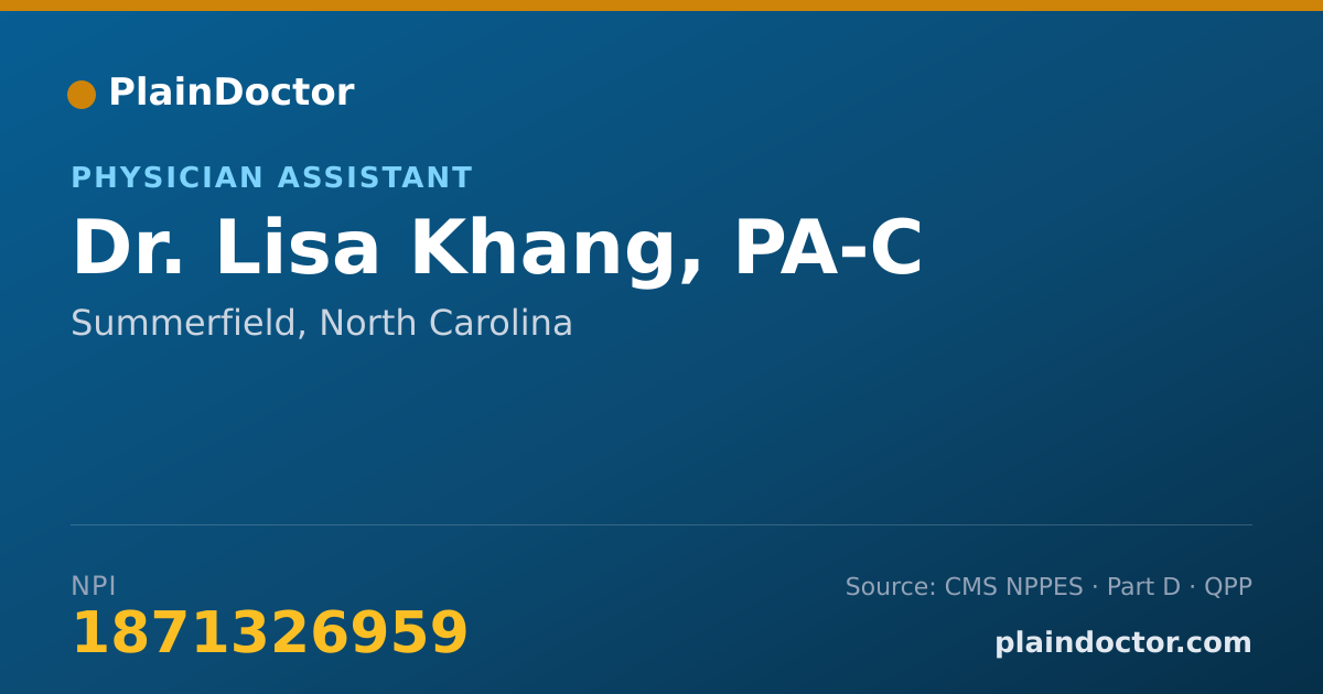 Shareable card for Lisa Khang, PA-C - Physician Assistant, Summerfield, NC