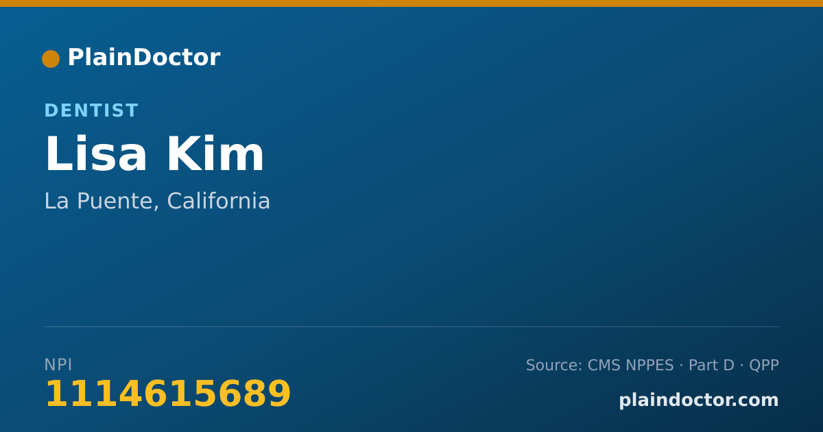 Shareable card for Lisa Kim - Dentist, La Puente, CA