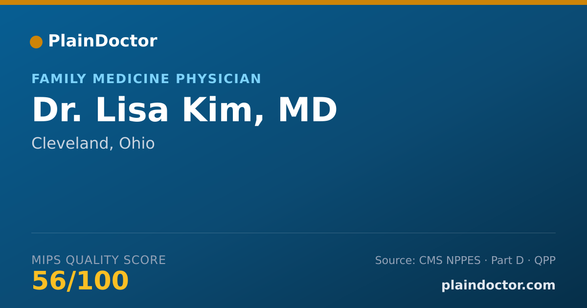Shareable card for Lisa Kim, MD - Family Medicine Physician, Cleveland, OH