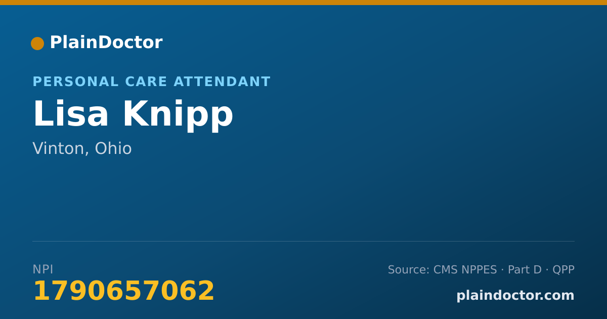 Shareable card for Lisa Knipp - Personal Care Attendant, Vinton, OH
