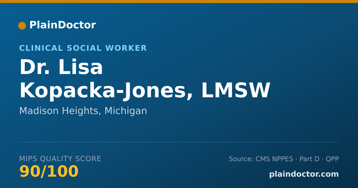Shareable card for Lisa Kopacka-Jones, LMSW - Clinical Social Worker, Madison Heights, MI