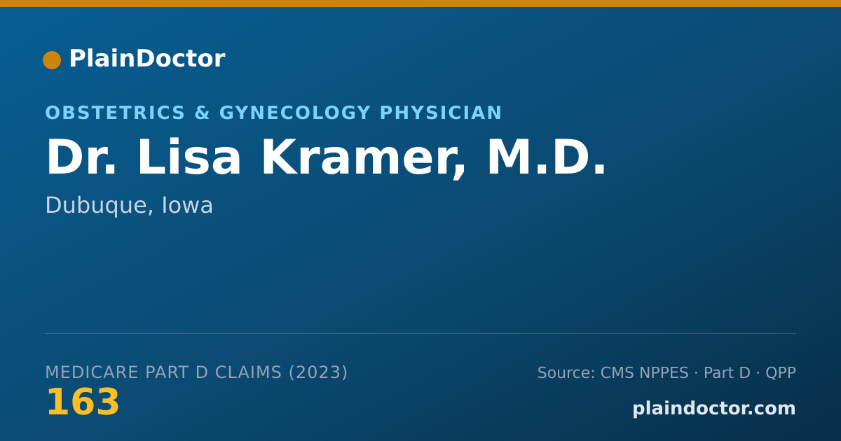 Shareable card for Lisa Kramer, M.D. - Obstetrics & Gynecology Physician, Dubuque, IA