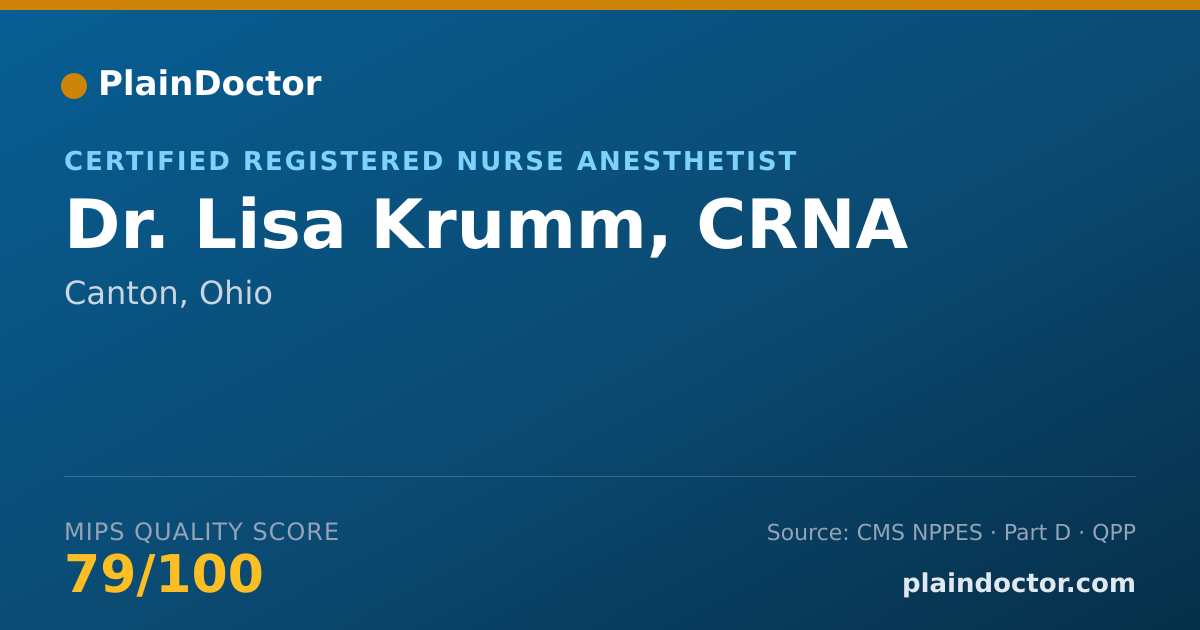 Shareable card for Lisa Krumm, CRNA - Certified Registered Nurse Anesthetist, Canton, OH