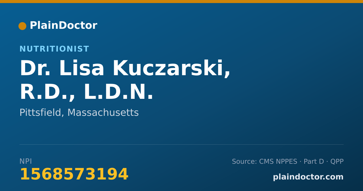 Shareable card for Lisa Kuczarski, R.D., L.D.N. - Nutritionist, Pittsfield, MA