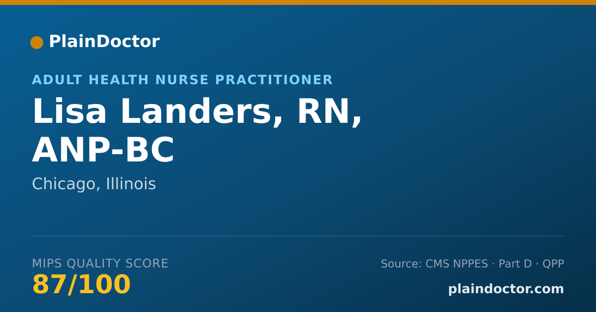 Shareable card for Lisa Landers, RN, ANP-BC - Adult Health Nurse Practitioner, Chicago, IL