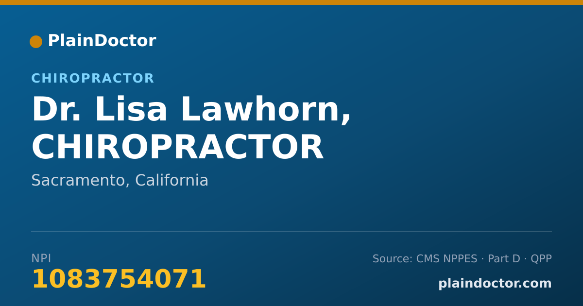 Shareable card for Lisa Lawhorn, CHIROPRACTOR - Chiropractor, Sacramento, CA