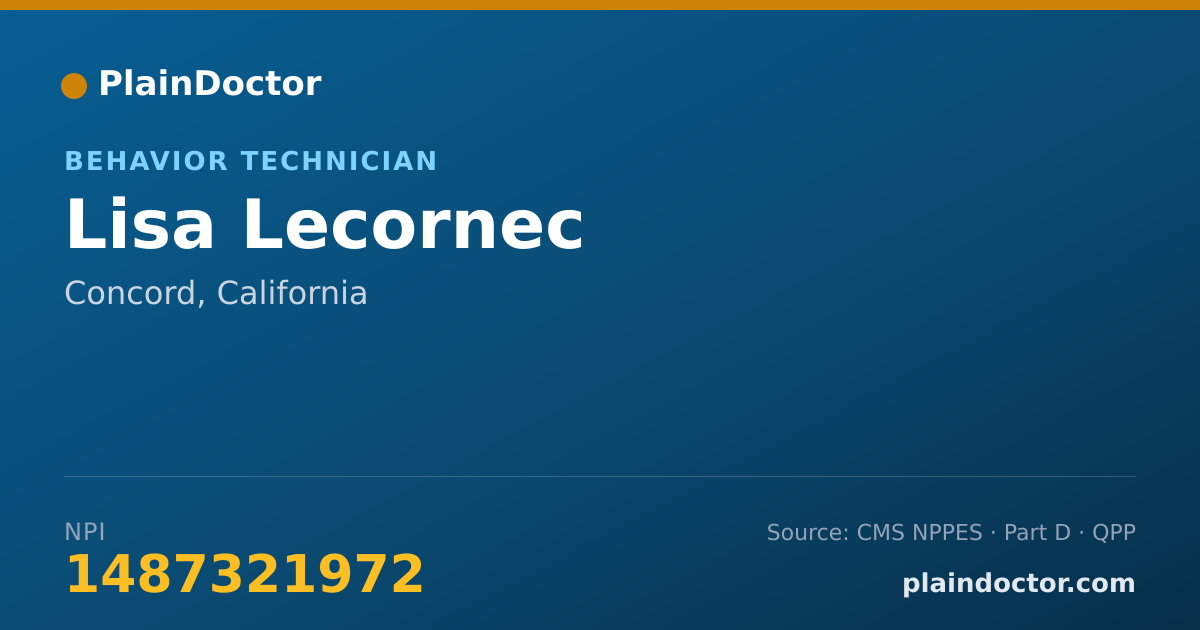 Shareable card for Lisa Lecornec - Behavior Technician, Concord, CA