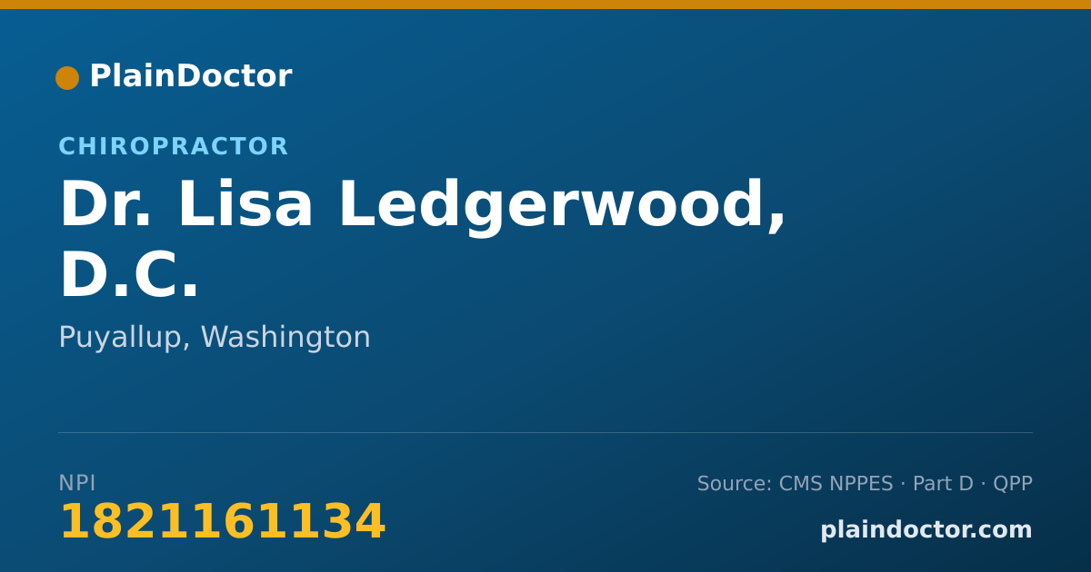 Shareable card for Lisa Ledgerwood, D.C. - Chiropractor, Puyallup, WA