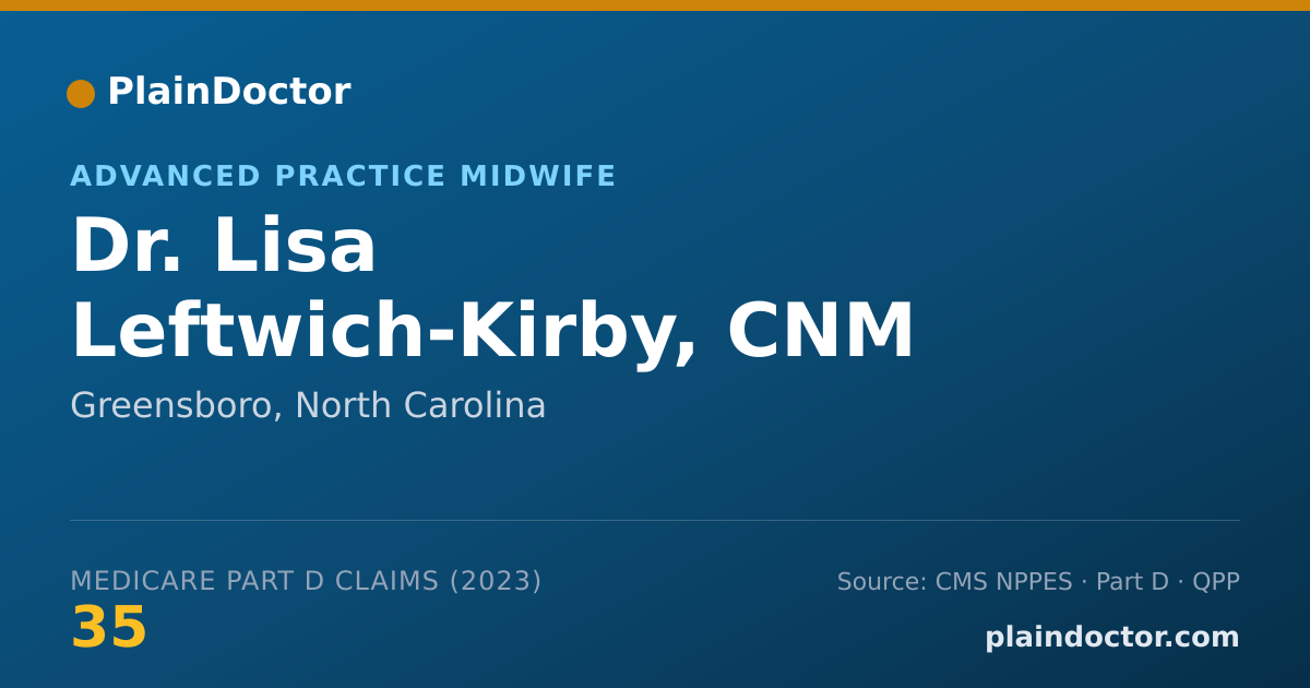 Shareable card for Lisa Leftwich-Kirby, CNM - Advanced Practice Midwife, Greensboro, NC