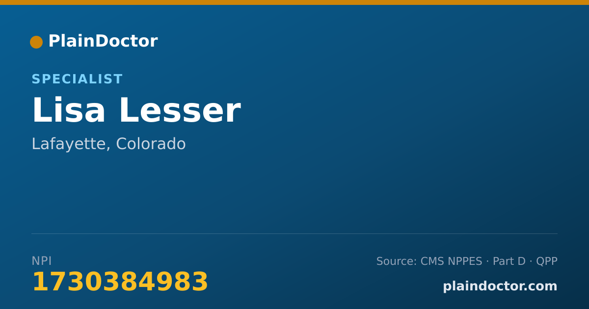 Shareable card for Lisa Lesser - Specialist, Lafayette, CO