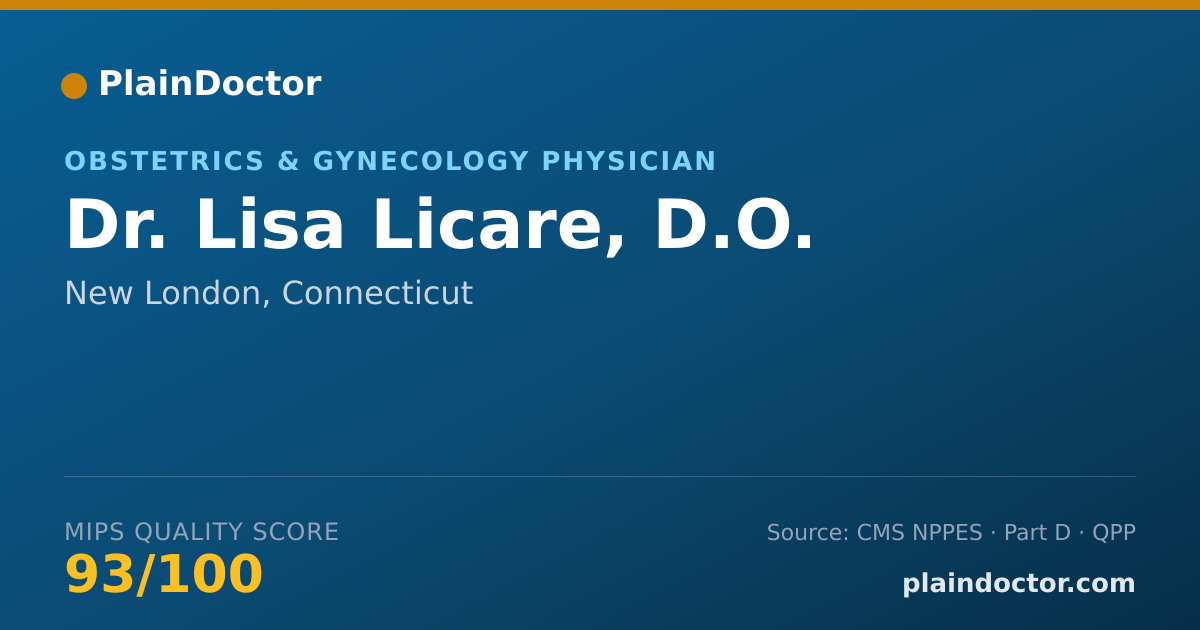 Shareable card for Lisa Licare, D.O. - Obstetrics & Gynecology Physician, New London, CT