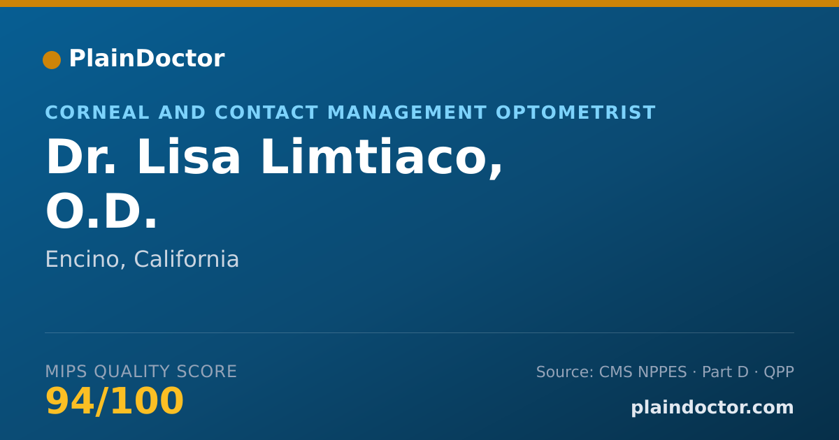 Shareable card for Lisa Limtiaco, O.D. - Corneal and Contact Management Optometrist, Encino, CA