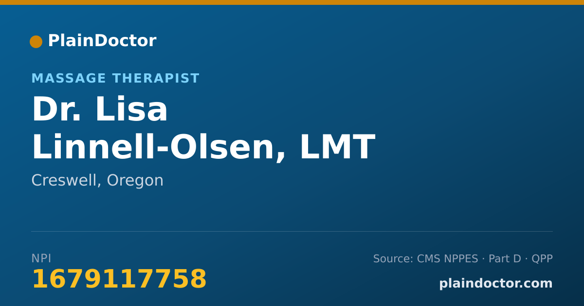 Shareable card for Lisa Linnell-Olsen, LMT - Massage Therapist, Creswell, OR