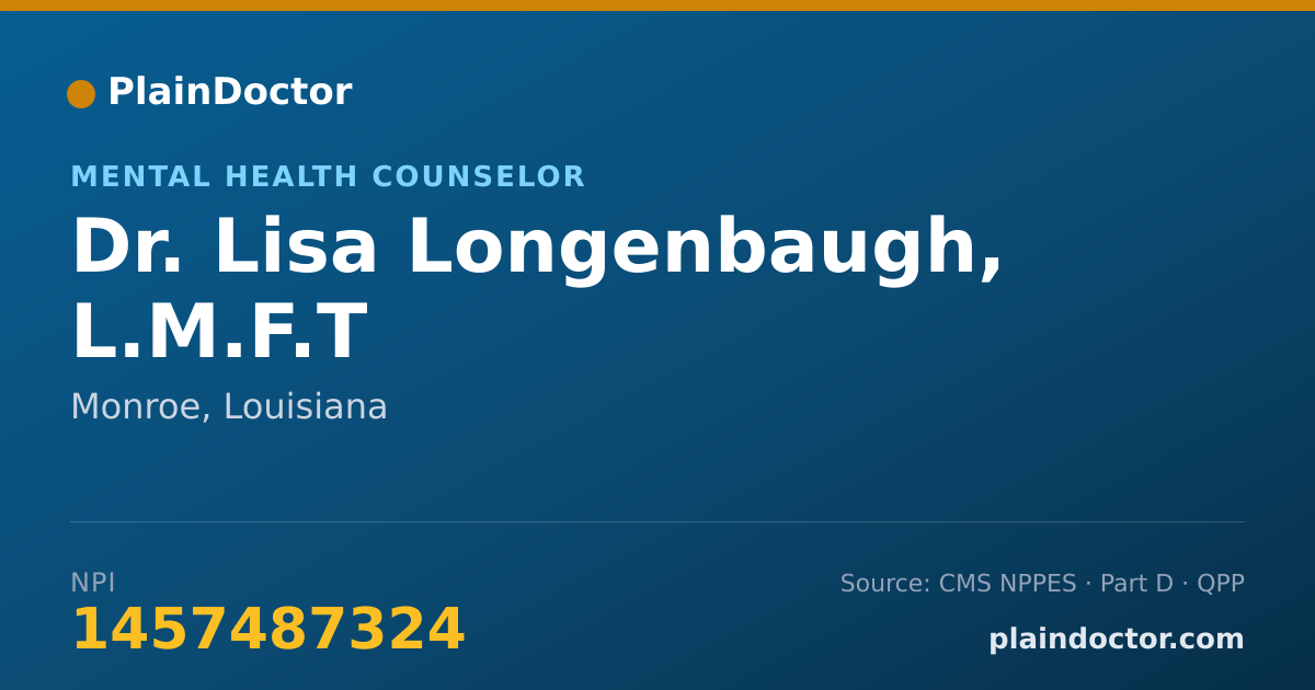 Shareable card for Lisa Longenbaugh, L.M.F.T - Mental Health Counselor, Monroe, LA