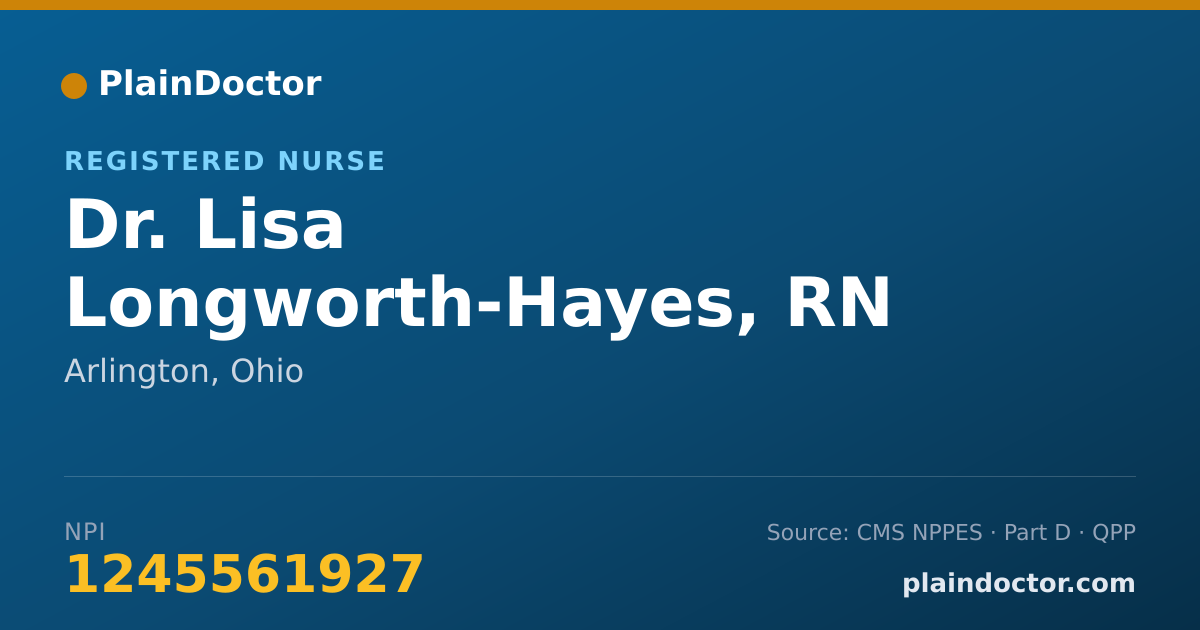 Shareable card for Lisa Longworth-Hayes, RN - Registered Nurse, Arlington, OH