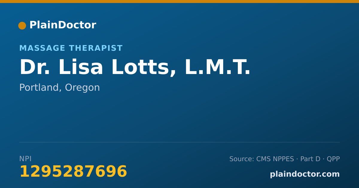 Shareable card for Lisa Lotts, L.M.T. - Massage Therapist, Portland, OR