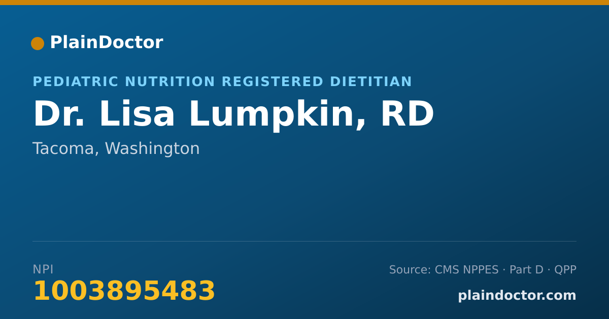 Shareable card for Lisa Lumpkin, RD - Pediatric Nutrition Registered Dietitian, Tacoma, WA