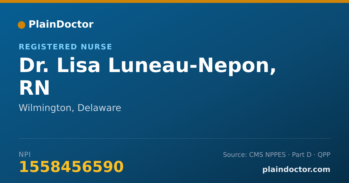 Shareable card for Lisa Luneau-Nepon, RN - Registered Nurse, Wilmington, DE