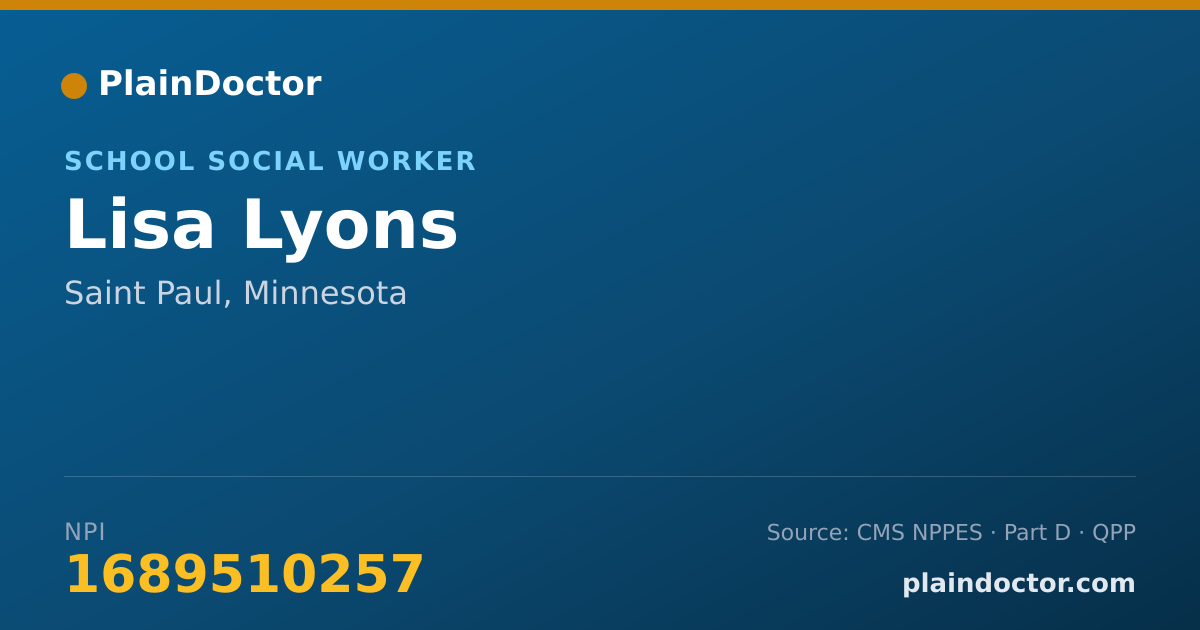 Shareable card for Lisa Lyons - School Social Worker, Saint Paul, MN
