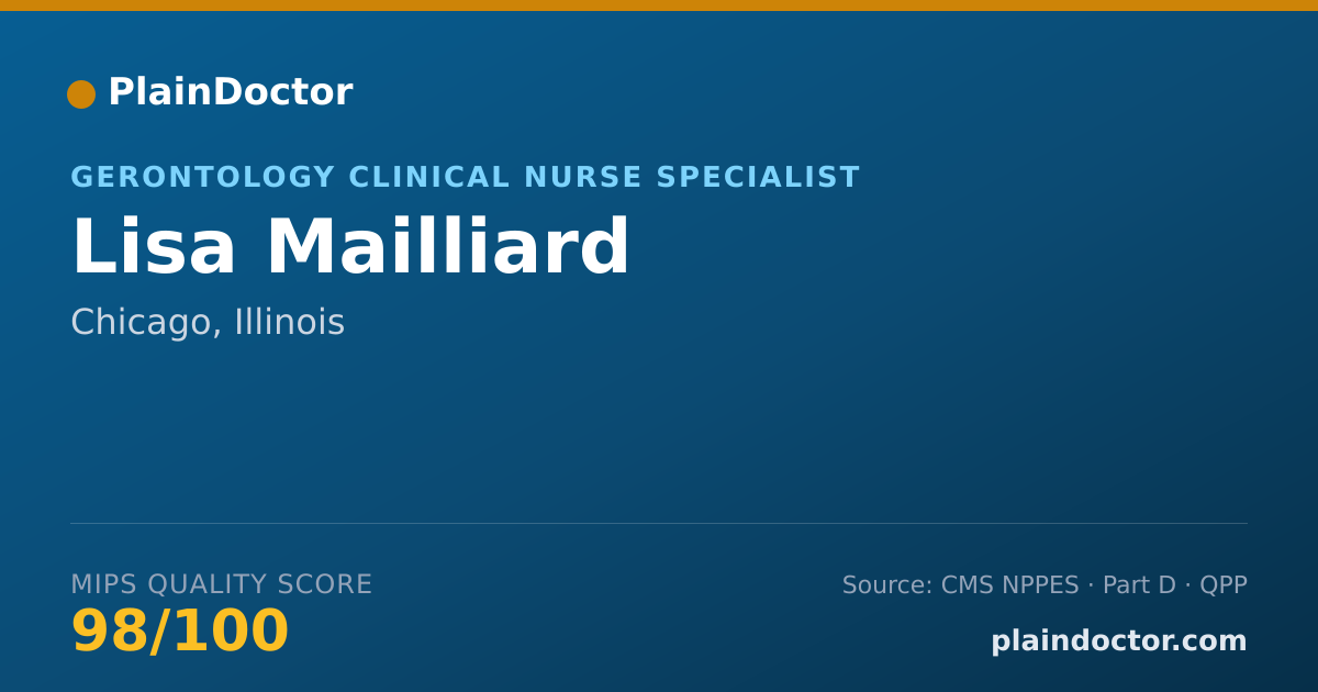Shareable card for Lisa Mailliard - Gerontology Clinical Nurse Specialist, Chicago, IL