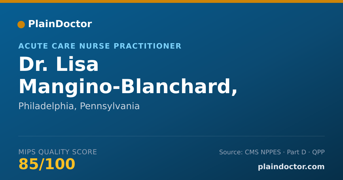 Shareable card for Lisa Mangino-Blanchard, CRNP - Acute Care Nurse Practitioner, Philadelphia, PA