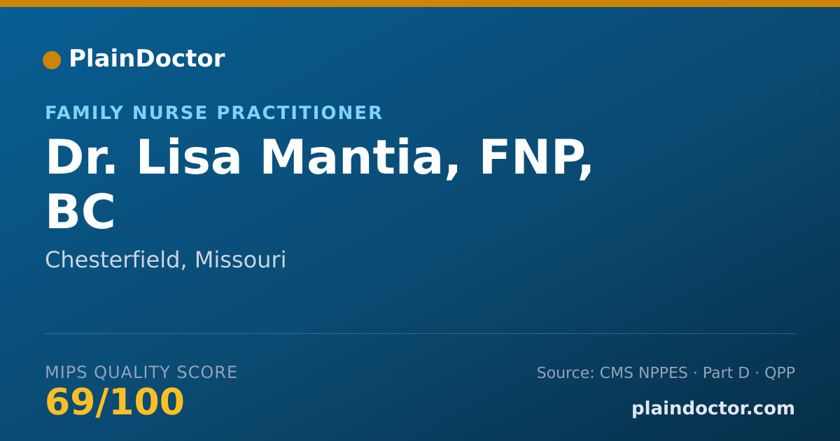 Shareable card for Lisa Mantia, FNP, BC - Family Nurse Practitioner, Chesterfield, MO