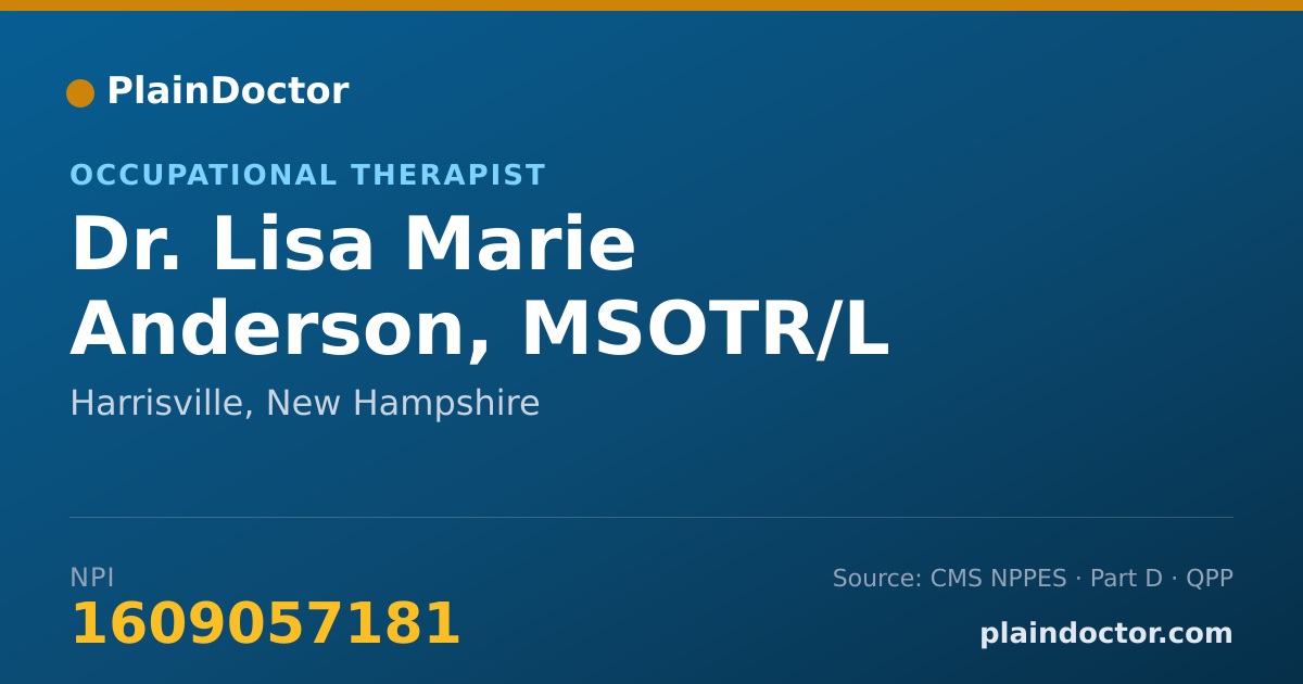 Shareable card for Lisa Marie Anderson, MSOTR/L - Occupational Therapist, Harrisville, NH