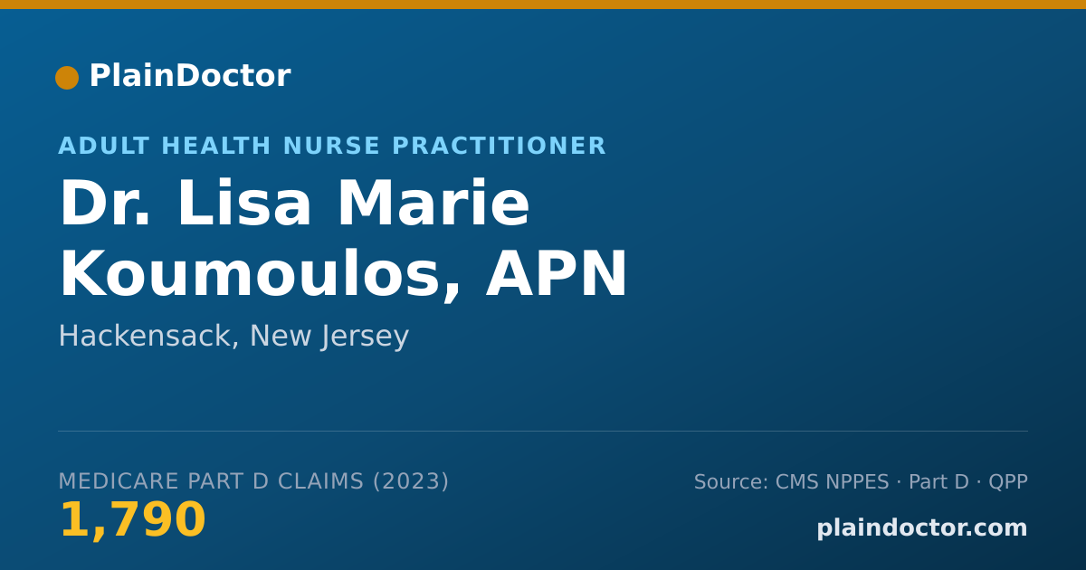 Shareable card for Lisa Marie Koumoulos, APN - Adult Health Nurse Practitioner, Hackensack, NJ