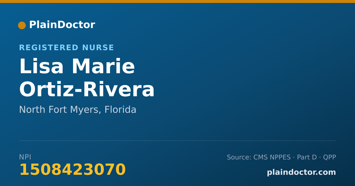 Shareable card for Lisa Marie Ortiz-Rivera - Registered Nurse, North Fort Myers, FL
